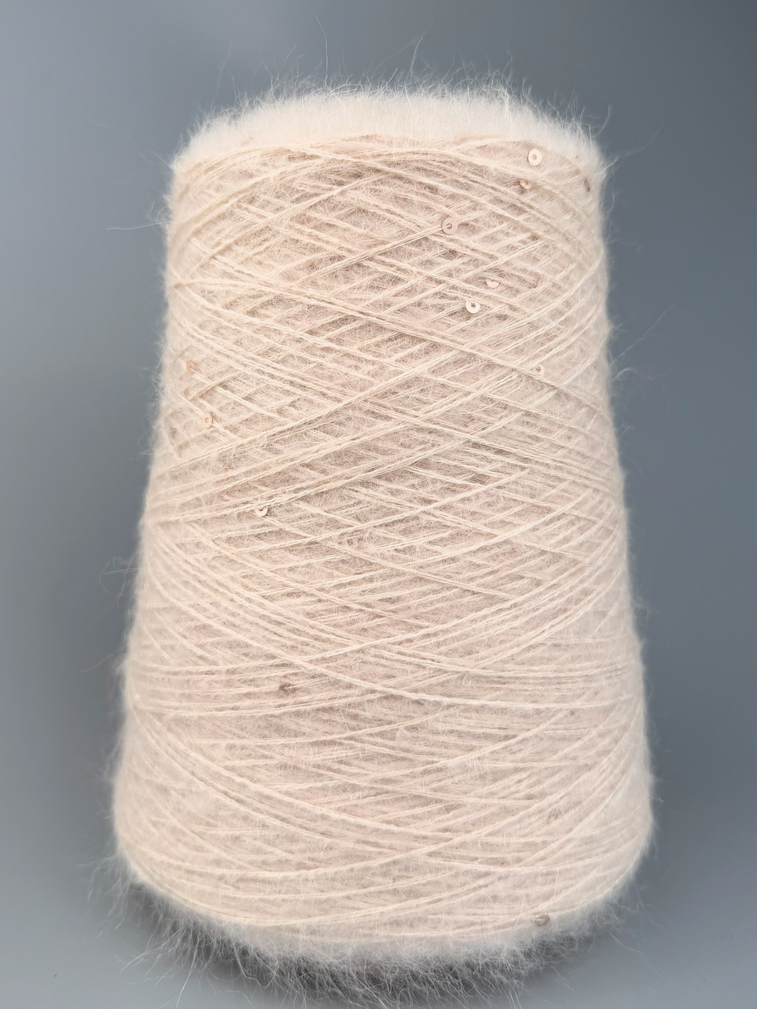 Royal Shine – Kid Mohair, Seta con Paillettes col. Avorio 430 m / 100 g |Selezione Zimpfer Wolle foto 2